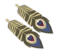 2 Piezas Marcapáginas de Pluma Bordado a Mano, Fieltro Verde Boho | Ligero y Portátil, Esquina Estable que No se Sale, Obsequio Hecho a Mano para Estudiantes y Docentes