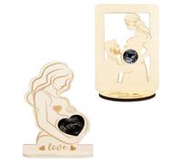 2 piezas Marco de Fotos para Ecografía，Marco de Fotos Ultrasónico de Madera，Marco de Madera Portafotos Ecografía de Bebé Regalo para Futuras Madres.