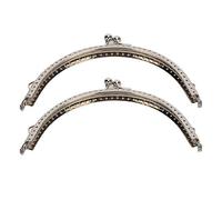 2 Piezas Marco de Monedero de Metal, Cerradura Broche Beso Mango Semicircular Retro en Relieve Forma Monedero Marco Broche Beso para Bolsa Manualidades DIY Cartera Bolso Cuero Sast