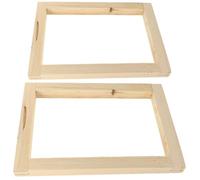 2 Piezas Marco de Serigrafía de Madera Beige Reutilizable | Ligero y Multiuso, para Lienzo y Banner, Adecuado en Taller y Enseñanza, Formato de Inicio