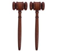2 Piezas Martillo de Subasta de Madera Maciza, Mazo Judicial