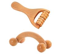 2 Piezas Masajeador De Madera, Masajeador De Rodillos, Masajeador Manual, Se Puede Usar Para Espalda, Cuello, Hombros, Piernas
