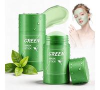 2 Piezas Máscara de Té Verde,Green Tea Mascarilla Limpiadora Facial Mask Stick,Mascarilla de Arcilla Purificadora de Té Verde,Limpieza Profunda,Control Aceite,Minimiza poros y Puntos Negros