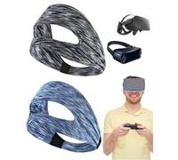 2 Piezas Máscara para jugar,Compatible con Auriculares Meta Quest 3/Quest 3S, 4 PZS VR Máscaras Transpirable para VR Auriculares PS VR2/Meta Quest Pro/Meta Quest 2/HTC Vive (Negro + Azul)