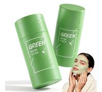 2 Piezas Mascarilla Green Tea Stick,Máscara limpiadora de té verde,Green Mask Stick Puntos Negros,Green Tea Mask Stick,Mascarilla Sólida de Limpieza Profunda de Poros