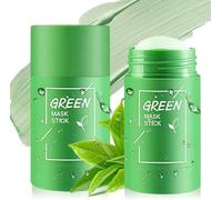 2 Piezas Mascarilla Green Tea Stick,Máscara limpiadora de té verde,Green Mask Stick Puntos Negros,Mask Sólida de Limpieza Profunda de Poros,Mascarilla Facial Hidratante con Arcilla Verde