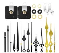 2 Piezas Mecanismo Reloj de Pared, Silencioso Movimiento Reloj de Cuarzo, Maquinaria de Reloj a Pilas, con 5 Diferentes Pares Agujas Reloj Pared, Para DIY Reparación de Reloj Reemplazo de Piezas