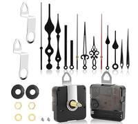 2 Piezas Mecanismos de Movimiento Relojes, Mecanismo Reloj de Pared, Mecanismo Reloj Cuarzo Movimiento Silencioso, con 5 Juegos Puntero, para DIY Reparación Reloj Pared Reemplazo Piezas (18 mm,24mm)