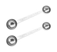2 Piezas Medición De Doble Cabeza, Cuchara De Medición De Acero Inoxidable, Con Cuchara De Medición De Escala, Dispensador De Proteínas En Polvo, Cuchara De Café En Polvo, Accesorios De Tostado.