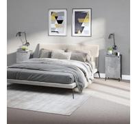 2 Piezas, Mesitas de Noche Blancas, Juego de Mesita de Noche para Dormitorio (Gris Cemento #01)