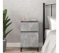 2 Piezas, Mesitas de Noche Blancas, Juego de Mesita de Noche para Dormitorio (Gris Cemento #14)