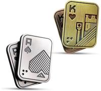 2 piezas Metal Poker Fidget Slider, Metal Poker Fidget Slider EDC Fidget Toys para adultos, TDAH, autismo, ansiedad, alivio del estrés, juguete magnético para adultos, descompresión háptica