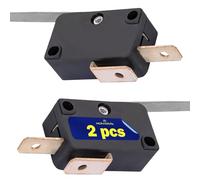 2 Piezas Micro Interruptor 250V 15A con 2 Fastons de 6,3 mm con Palanca Curva - Garantía de 10 Años - MONTERAL
