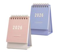 2 Piezas Mini Calendario De Sobremesa 2025-2026, Calendario de Bolsillo de Julio 2025 a Diciembre 2026, Pequeño Calendario Mensual de Escritorio, Planificador Año Académico para Casa Oficina Escuela
