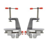 2 Piezas Mini de Mesa Plano Multiusos para Manualidades | Aleación de Aluminio, Abrazadera Incluida, Uso Doméstico, Modelismo y Tallado, Color Plata