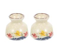 2 Piezas Mini Jarrón de Cerámica Retro para Flores