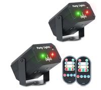 2 Piezas Mini Luces de Discoteca y Fiesta, 32 Patrones LED RGB Activadas por Sonido Con Control Remoto, Luz Estroboscópica DJ para Cumpleaños, Boda, Casa, Bar