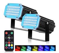 2 Piezas Mini Luz Estroboscópica del LED, Activación por Sonido y Luz de Control de Velocidad de Destello Luz con 48 Brillante Iluminación del Escenario de Leds para Fiestas de Baile Cumpleaños DJ Bar