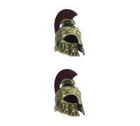 2 piezas Mini Modelo Decorativo de Casco de Caballero Medieval metálico | Aleación Brillante, Acabado Resistente al Deslustre, Pieza Vintage para Vitrinas, Estanterías, Fiestas o Salas de Cine