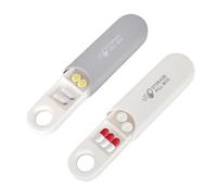 2 Piezas Mini Pastillero Pequeño para Viajes, Pastillero de Bolsillo Portátiles Caja de Pastillas con 3 Compartimentos, Pastillero para Vitaminas Medicamentos, Buen Rendimiento Sellado (Blanco y Gris)