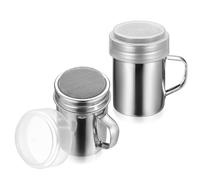 2 Piezas Mini Saleros y Pimenteros, Saleros de Cocina de Acero Inoxidable, Pequeños Dispensador de Especias con Malla Fina, para Sal Condimentos Hierbas Capuchino Especias Café Harina