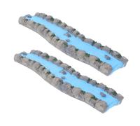 2 Piezas Miniature Resin River Stream For Fairy Garden Decoration Durable Water Feature Accessory For Dollhouse and Table and Scenic Layouts