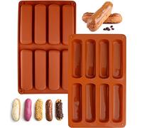 2 Piezas Molde Barritas Energeticas Molde para Turron 8 Cavidades Molde Rectangular Silicona Molde Bizcocho Horno Antiadherente Moldes Muffins Moldes Chocolate para Brownie Barra Cereal Cocina