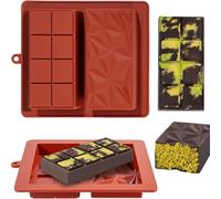 2 Piezas Molde Chocolate, Molde de Silicona para Chocolate Dubai,Reutilizable Moldes para Chocolate, Molde Tableta Chocolate Silicona, Moldes de Chocolate Adecuados para Hacer Chocolate