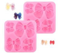 2 Piezas Molde de Lazo, Molde de Silicona para Fondant de Chocolate con Lazo Moldes para Cake Pops Moldes para Manualidades de Pasteles Suministros para Hornear Decoración de Bricolaje (Cuadrado)