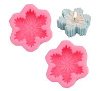 2 Piezas Molde de Silicona Forma de Copo de Nieve para Hacer Velas, Jabones