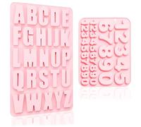 2 Piezas Molde de Silicona Números, Molde de Silicona con Letra Inglesa, Moldes de Silicona de números de Letras, moldes de silicona con números 3D, para decoración de tartas de cumpleaños símbolos