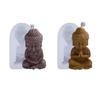 2 Piezas Molde de Silicona para Vela de Buda - Molde 3D de Buda para Velas, Jabón, Chocolate, Cupcakes o Helado - Molde Artesanal Hecho a Mano para Manualidades y Decoración