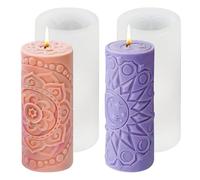 2 piezas molde de silicona redondo, molde de vela cilíndrico, molde de silicona, velas grandes, moldes de silicona cilíndricos, formas de velas florales para hacer velas, jabón hecho a mano