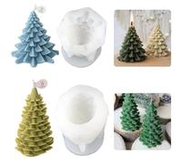 2 Piezas Molde de Vela de Árbol de Navidad, Molde de Resina Epoxi para Árbol de Navidad, Molde de Silicona para Velas de Navidad Para Hacer Jabones y Velas Navideños (B)