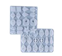 2 Piezas Molde Decorativo de Silicona para Pendientes y Colgantes | Blanco, Diseño Simple y Práctico, Fácil de Lavar y Reutilizable, para Manualidades y Joyería
