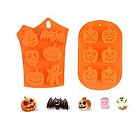 2 Piezas Molde Donuts de Silicona para Donut Chocolate Calabaza Murciélago Fantasma