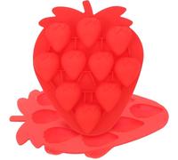 2 Piezas Molde Forma de Fresa de Silicona Roja | Superficie Lisa Antiadherente, Limpieza a Mano Sencilla, Uso Doméstico y Repostería Creativa