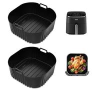 2 Piezas Molde Silicona Freidora de Aire, 23cm Caliente Air Fryer Accesorios Para Cosori 5,5L/6L/6,2L, Philips Série 2000 6.2L Na230/00,Reutilizables Accesorios Freidora De aire, Recipiente Air Fryer