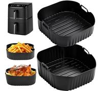 2 Piezas Molde Silicona Freidora de Aire,Accesorios Freidoras de Aire para Cosori TurboTower Pro Smart 10,8L,Reutilizable Accesorios Freidora sin Aceite en lugar de Papel de Horno,para Cosori Airfryer