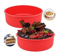 2 Piezas Molde Silicona Repostería Redonda, Moldes Antiadherentes, Tarta Capas, Queso, Arcoíris