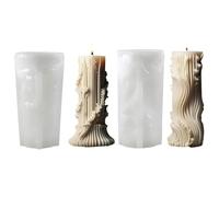 2 Piezas Moldes Cilindricos de Silicona,Moldes de Silicona Cilindricos para Velas,Columna Romana,para Hacer Velas, Jabones (Patrones Romanos Antiguos)