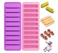 2 Piezas Moldes de Barra de Cereal Silicona, 10 Cavidades Moldes de Silicona para Barritas Energéticas, Antiadherente, Barra de Molde Rectangular para Barras de Chocolate, Galletas, Cubitos de Hielo