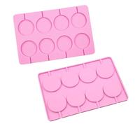 2 Piezas Moldes de Piruletas de Silicona, Moldes para Piruletas de Chocolate, Molde Redondo de Silicona, Moldes de Piruletas, para Piruleta, Ventosa, Caramelo Duro, Chocolate, Pastel Pop