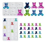 2 Piezas Moldes de Silicona de Oso 3D, Moldes de Resina de Oso de Peluche, Molde de Fundición 3D de Oso Animal, 3D Moldes de Oso de Peluche, para Decoración de Bricolaje, Manualidades