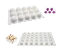 2 Piezas Moldes De Silicona Esferas Con 15 Cavidades Bola Redonda, Para Pastel De Mousse, Chocolate, Tartas, Gelatina, Pudín
