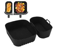 2 Piezas Moldes de Silicona para Freidora de Aire, Moldes Silicona Air Fryer Philips 3000 Dual Basket, 1 x 6L y 1 x 3L, Reutilizable Plato Silicona Air Fryer, Puede Reemplazar Papel