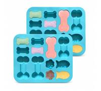 2 Piezas Moldes de Silicona Patas y Huesos de Perro, Grado Alimenticio,Molde antiadherente para galletas de perros, helados, chocolates y cubitos de hielo. Repostería para mascotas, libre de BPA