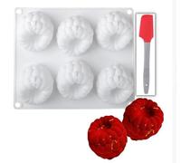 2 Piezas Moldes De Silicona Postre, Forma De Frambuesa De 6 Cavidades Moldes Silicona, Molde Flexible Pastel De Caramelos, Gelatina, Cubitos De Hielo Y Mousse De Chocolate (Hay 1 EspáTula De Color)