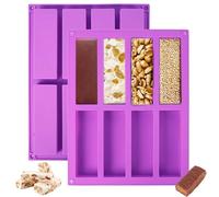 2 Piezas Moldes de Silicona Rectangulares, Molde de Silicona Grande de 8 Cavidades, Moldes de Barra de Cereal, Barritas Molde de Horno de Silicona para Hacer Muffins, Brownies, Pan de Maíz, Jabones