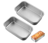 2 Piezas Moldes para Hornear Pan de Acero Inoxidable, 22 × 14,8 × 5 CM, Molde Bizcocho Horno, Apto para Lavavajillas, Molde Rectangular Reposteria para Hornear Pan, Pasteles, Tostadas, Otros Dulces